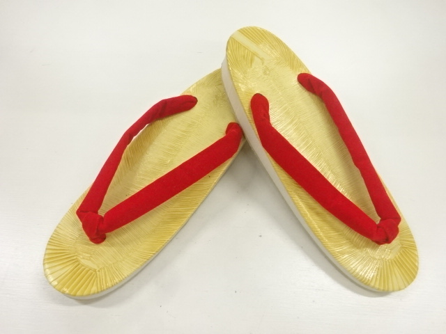 JAPANESE KIMONO / UNUSED VELVET STRAP ZORI / TATAMI-STYLE UPPER (23.5